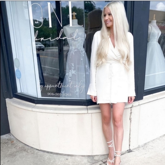 ZARA * CREAM SATIN EFFECT WRAP Blazer DRESS - Picture 11 of 15